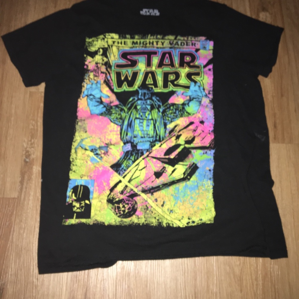 Vintage neon Star Wars tshirts darth Vader print